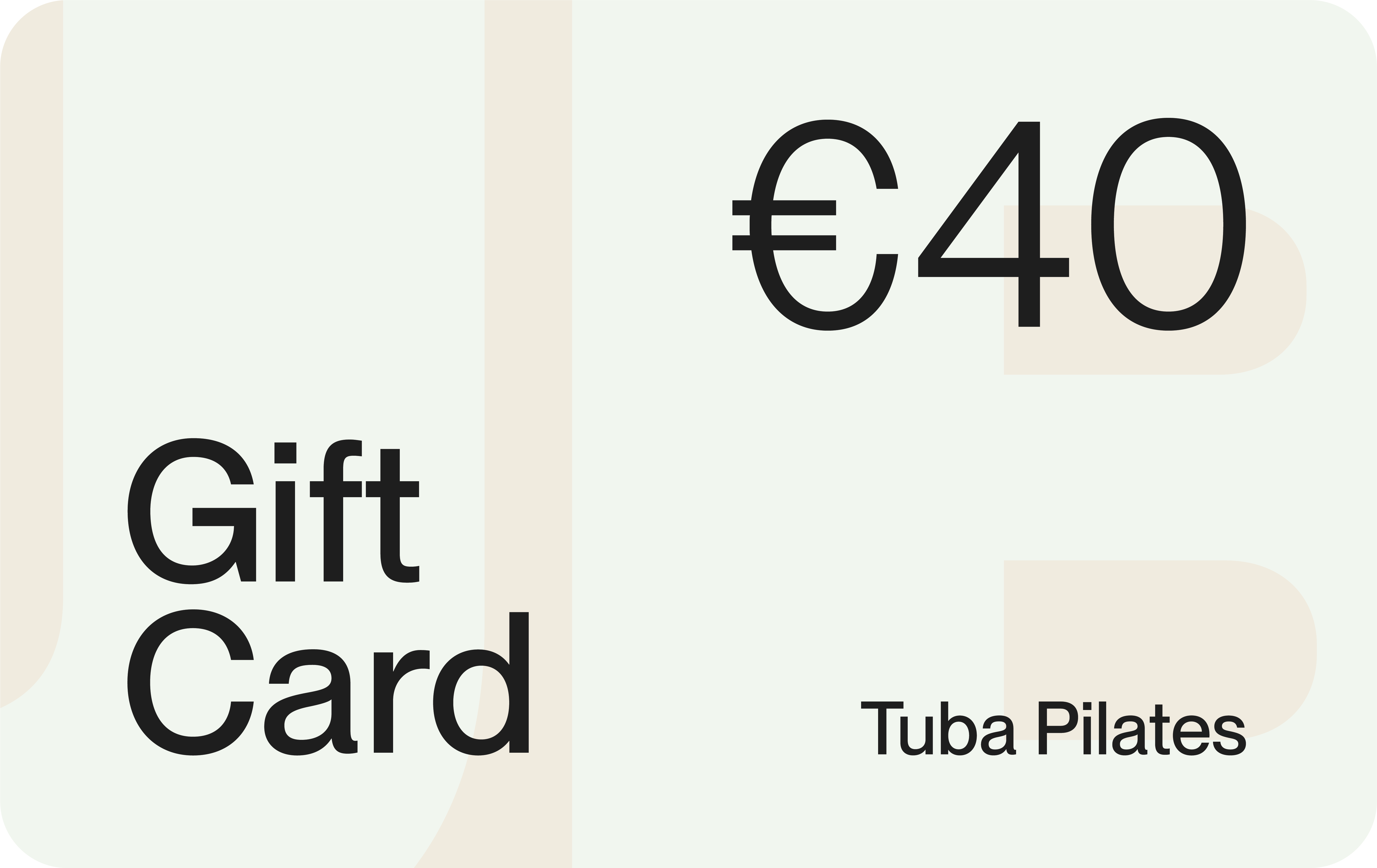 TUBA Pilates €40 gift card